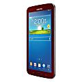 Samsung Galaxy Tab 3 SM-T210R Tablet - 7" - 1 GB - Marvell ARMADA PXA986 Dual-core (2 Core) 1.20 GHz - 8 GB - Android 4.1.2 Jelly Bean - 1024 x 600 - Plane to Line (PLS) Switching - Garnet Red 1 thumbnail image