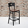 Flash Furniture Circle Back Metal Restaurant Bar Stool, Cherry/Black