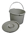 Medline Commode Bucket With Handle, 12 13/16"H x 11 1/8"W x 14"D, Gray 1 thumbnail image