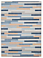 Linon Washable Outdoor Area Rug, Hamton, 5' x 7', Ivory/Blue 1 thumbnail image