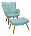 OFM 161 Collection Mid-Century Modern Tufted Lounge Chair With Ottoman, Teal