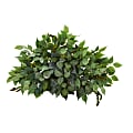 Nearly Natural Mixed Ficus and Fittonia Ledge 13”H Artificial Plant, 13”H x 20”W x 8”D, Green/Green 1 thumbnail image