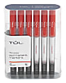 TUL® Permanent Markers, Fine Point, Silver Barrel, Red Ink, Pack Of 12 Markers
