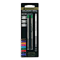 Monteverde® Ballpoint Refills For Waterman Ballpoint Pens, Medium Point, 0.7 mm, Green, Pack Of 2 Refills