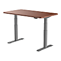 Loctek SanoDesk Pro Height-Adjustable Desk, 55"W, Silver/Mahogany 1 thumbnail image