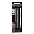 Monteverde® Ballpoint Refills For Waterman Ballpoint Pens, Medium Point, 0.7 mm, Pink, Pack Of 2 Refills