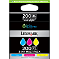 Lexmark™ 200XL High-Yield Cyan, Magenta, Yellow Ink Cartridges, Pack Of 3, 14L0269