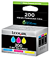 Lexmark™ 200 Cyan, Magenta, Yellow Ink Cartridges, Pack Of 3, 14L0268 1 thumbnail image