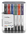 TUL® Permanent Markers, Fine Point, Silver Barrel, Assorted Ink Colors, Pack Of 12 Markers