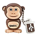 Emtec Animal Design USB 2.0 Flash Drive, 4GB, Monkey