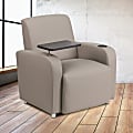 Flash Furniture LeatherSoft™ Faux Leather Guest Chair With Tablet Arm, Goldvein/Gray