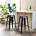 Glamour Home Barton Metal Barstools, Black, Set Of 2 Barstools 1 thumbnail image