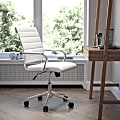 Flash Furniture LeatherSoft™ Faux Leather Mid-Back Executive Swivel Office Chair, White