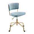 LumiSource Tania Mid-Back Task Chair, Gold/Light Blue