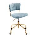 LumiSource Tania Mid-Back Task Chair, Gold/Light Blue 1 thumbnail image