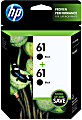 HP 61 Black Ink Cartridges, Pack Of 2, CZ074FN 1 thumbnail image