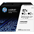 HP 87X Black High Yield Toner Cartridges, Pack Of 2, CF287XD