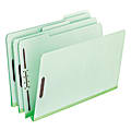 Pendaflex® Pressboard Expanding Folders, 2" Expansion, 8 1/2" x 11", Letter Size, 75% Recycled, Green, Box Of 25 Folders