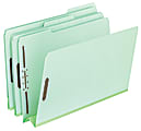 Pendaflex® Extra-Sturdy Pressboard Fastener Folders, 3" Expansion, 8 1/2" x 14", Legal Size, Light Green, Pack Of 25