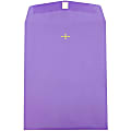 JAM Paper® Open-End 9" x 12" Catalog Envelopes, Clasp Closure, Violet Purple, Pack Of 100 Envelopes