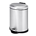 Honey-Can-Do Steel Step Trash Can, Oval, 1.3 Gallons, Stainless Steel