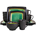 Gibson Ocean Paradise 16-Piece Dinnerware Set, Jade