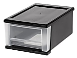 Office Depot® Brand Small Stacking Drawer, Black/Clear
