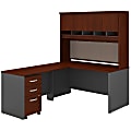 Bush Business Furniture Components 60"W L-Shaped Desk With Hutch And Mobile File Cabinet, Hansen Cherry/Graphite Gray, Standard Delivery