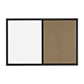 Quartet® Non-Magnetic Melamine Dry-Erase/Bulletin Board, 24" x 36", Black Wood Frame