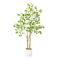 Nearly Natural 6’H Artificial Maple Tree With Planter, 72”H x 35”W x 35”D, Green/White 1 thumbnail image