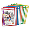 Charles Leonard Reusable Dry-Erase Pockets, 12" x 9", Assorted Colors, Pack Of 10 Pockets 1 thumbnail image