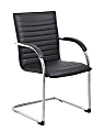 Boss Office Products Ribbed Side Chairs, Black, Set Of 2