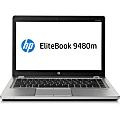 HP EliteBook Folio 9480m 14" LCD Notebook - Intel Core i7 i7-4600U Dual-core (2 Core) 2.10 GHz - 4 GB DDR3L SDRAM - 500 GB HDD - Windows 7 Professional 64-bit upgradable to Windows 8.1 Pro - 1366 x 768 - Platinum 1 thumbnail image