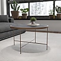 Flash Furniture Glass Coffee Table, 17-1/2"H x 29-1/2"W x 29-1/2"D, Black/Matte Gold 1 thumbnail image