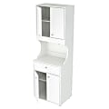 Inval® Galley Melamine Kitchen Storage Cabinet, 4 Door, 67"H x 23-5/8"W x 14-5/8"D, White 1 thumbnail image