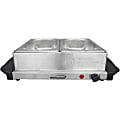 Brentwood BF-215 3-Quart 2-Pan Buffet Server And Warming Tray, 7" x 11", Silver/Black 1 thumbnail image