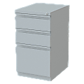 Lorell® 19-7/8"D Vertical 3-Drawer Mobile Pedestal File Cabinet, Platinum