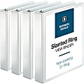 Business Source Basic D-Ring White View Binders, 1 1/2" Ring, 8 1/2" x 11", White