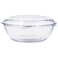 Dart® SafeSeal™ Tamper-Resistant/Tamper-Evident Bowls, 3 7/16"H x 8 15/16"W x 8 15/16"D, 1.5 Qt, Clear, Pack Of 100 Bowls
