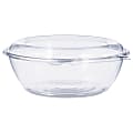 Dart® SafeSeal™ Tamper-Resistant/Tamper-Evident Bowls, 3 7/16"H x 8 15/16"W x 8 15/16"D, 1.5 Qt, Clear, Pack Of 100 Bowls 1 thumbnail image