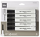 Office Depot® Brand 100% Recycled Low-Odor Dry-Erase Markers, Chisel Point, Black, Pack Of 5