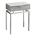 Monarch Specialties Accent Table, Rectangular, Gray Cement/Chrome 1 thumbnail image