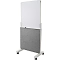 Quartet Agile Easel with Glass Dry-Erase Board - White Tempered Glass Surface - Gray Frame - Assembly Required - 1 Each