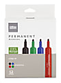 Office Depot® Brand Permanent Markers, Chisel Point, 100% Recycled, Assorted Ink Colors, Pack Of 12