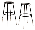 National Public Seating 6400 Series Adjustable Vinyl-Padded Science Stools, 25 - 32-1/2"H, Black, Pack Of 2 Stools 1 thumbnail image