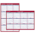 AT-A-GLANCE® Reversible Vertical/Horizontal Yearly Wall Calendar, 24" x 36", Red/Blue, January to December 2018 (PM21228-18)
