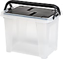 Office Depot® Brand Mobile File Box, Letter Size, Black/Clear