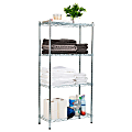 Mind Reader Metal Adjustable Storage Shelves, 4-Tier, 48"H x 11-3/4"W x 23-1/2"L, Silver