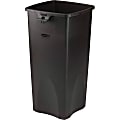 Rubbermaid Commercial Untouchable Square Container - 23 gal Capacity - Square - Durable, Crack Resistant - 32.9" Height x 16.5" Width x 15.5" Depth - Plastic - Black - 3 / Carton 1 thumbnail image