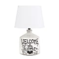 Simple Designs Ceramic Farmhouse Accent Table Lamp, 13-3/4"H, White